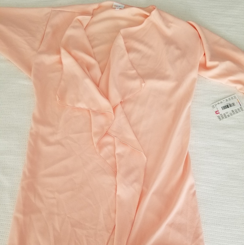 Lularoe Shirley Solid Peach Crepe Cardigan Small